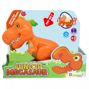 Dinozaur Junior T-Rex cu lumini si sunete - portocaliu